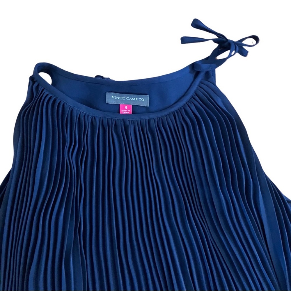 Vince Camuto Navy Crimped Dress Size 4 NWT - Picture 3 of 6